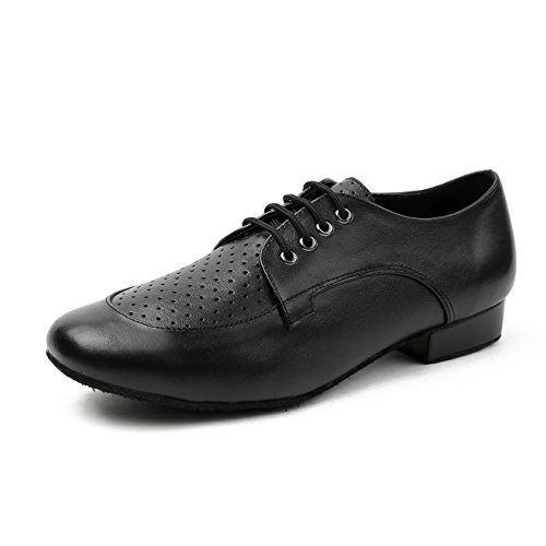 MINITOO Herren Tanzschuhe Standard Atmungsaktiv Schwarz Lede Latein Schuhe TH250501 EU 41.5 von MINITOO