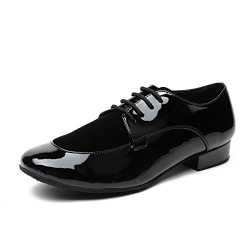 MINITOO Junge Herren Tanzschuhe Standard Latein Ballsaal Schuhe Tango Salsa Tanze Schuhe JF004 Schwarz EU 40.5 von MINITOO