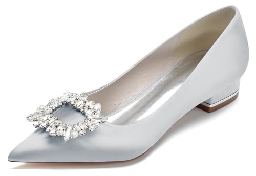 MINITOO Mädchen Damen Abend Flacheschuhe Schuhe Spitz Hochzeits Pumps Schuhe mit Schleifen MY182 Silber EU 42.5 MINITOO Mädchen Damen Abend Flacheschuhe Schuhe Spitz Hochzeits Pumps Schuhe mit Schleifen MY182 Silber EU 42.5 von MINITOO