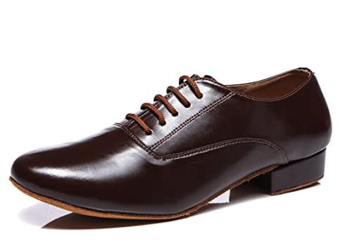 MINITOO Junge Herren Tanzschuhe Standard Latein Ballsaal Schuhe Tango Salsa Tanze Schuhe L533 Coffee EU 43.5 von MINITOO