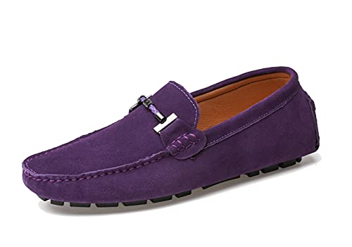 MINITOO Herren Casual Sommer Mokassins Driving Loafers mit Schnalle YY5088 Violett EU 39.5 von MINITOO