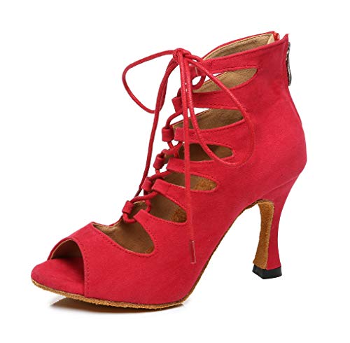 MINITOO Schnüren High Heel Tanzschuhe Party Sandaletten L456 Rot EU 40 von MINITOO