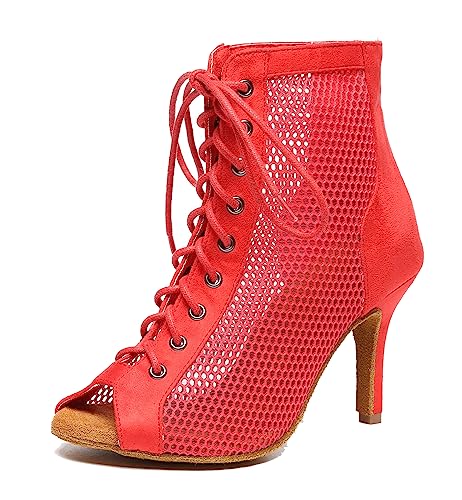 MINITOO Sexy Damen Ballroom Tanzschuhe Offene Tanzen Stiefeletten Abend Prom Sandalen L573 Rot 8.5cm Absatz EU 41.5 MINITOO Sexy Damen Ballroom Tanzschuhe Offene Tanzen Stiefeletten Abend Prom Sandalen L573 Rot 8.5cm Absatz EU 41.5 von MINITOO