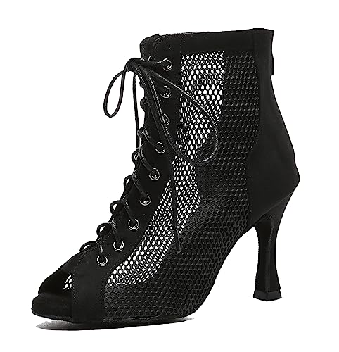 MINITOO Sexy Damen Ballroom Tanzschuhe Offene Tanzen Stiefeletten Abend Prom Sandalen L573 Schwarz 9cm Absatz EU 38.5 MINITOO Sexy Damen Ballroom Tanzschuhe Offene Tanzen Stiefeletten Abend Prom Sandalen L573 Schwarz 9cm Absatz EU 38.5 von MINITOO