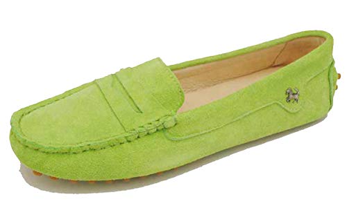 MINITOO Slipper & Mokassins fur Damen Fruit Grun Wildleder Flache Schuhe YB9603 EU 39 von MINITOO