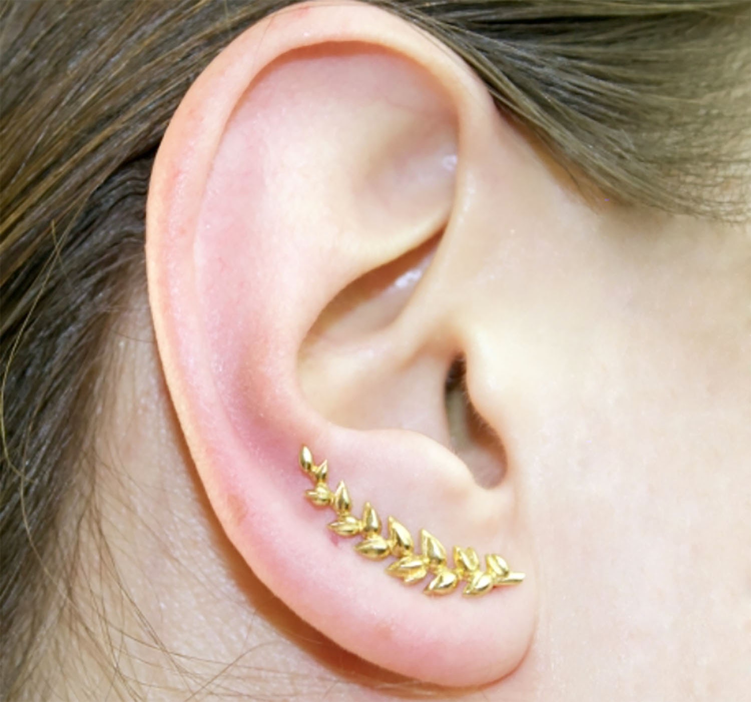 Blatt Ohr Kletterer Ohrringe - Boho Manschette Braut Zierliche Gold Crawler Brautjungfer Geschenk von MINKARA