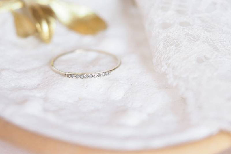 Micro Pave Diamant Band/Zierliche Ring Tiny Dünner Ehering Dünne Eterninty von MINKARA