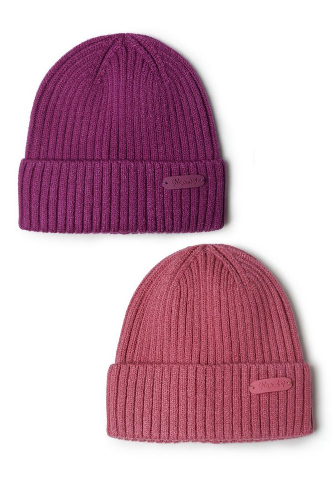 MINOTI Beanie Zwei Beanie-Strickmützen mit Aufnäher (2y-14y) von MINOTI