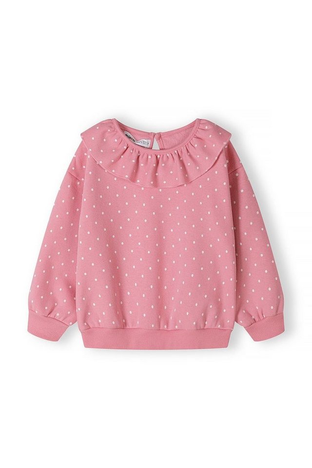 MINOTI Kapuzensweatshirt Getupftes Fleece-Oberteil mit Rüschen (1y-8y) von MINOTI