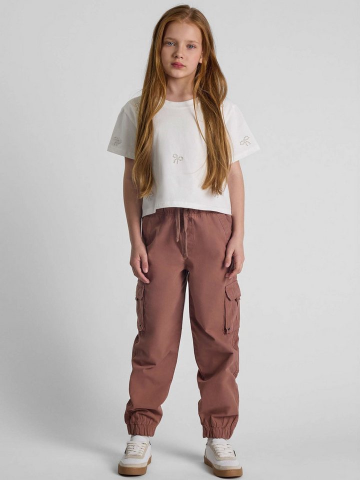 MINOTI Cargohose Hose mit Cargotaschen für Mädchen lockerer Bein, Kordelzug, praktische Cargotasche von MINOTI