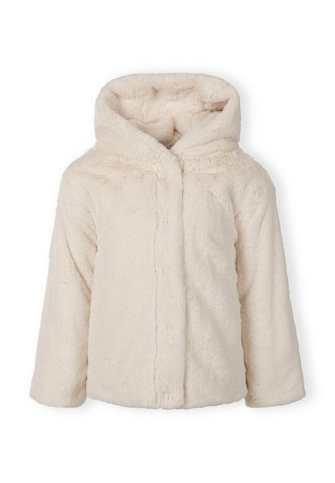 MINOTI Fellimitatjacke Teddy-Übergangsjacke mit Kapuze und verdeckten Druckknöpfen (2y-14y) kuschelig von MINOTI