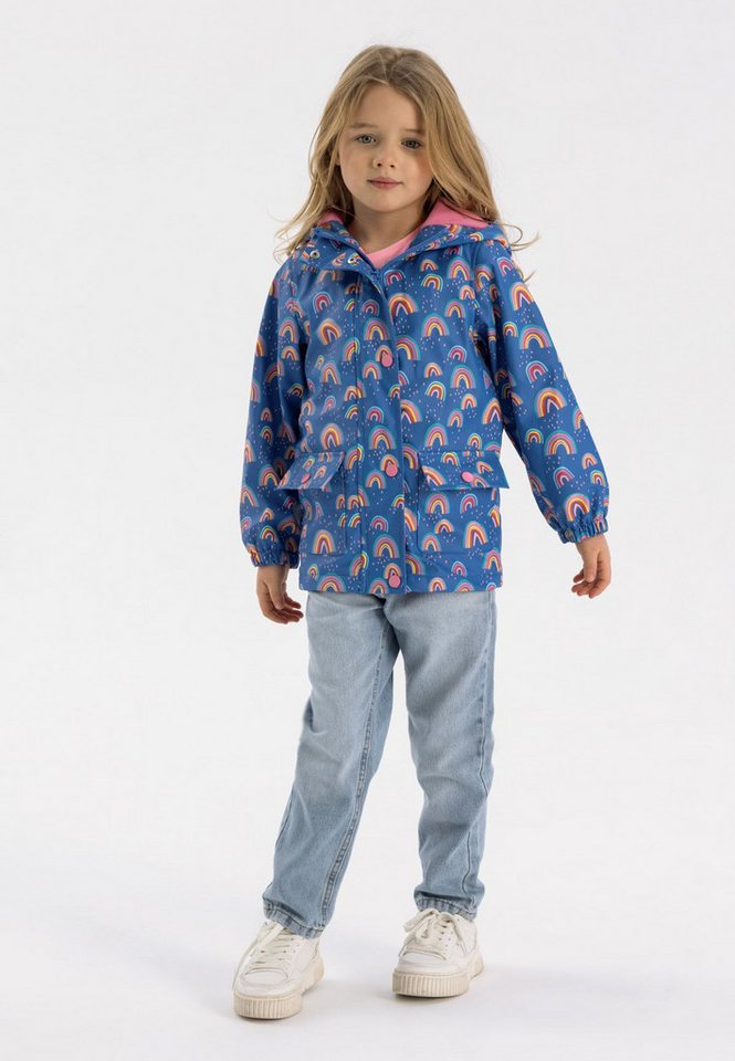 MINOTI Regenjacke Wasserabweisende Jacke für Mädchen mit Fleecefutter, elastische Ärmelabschlüsse von MINOTI