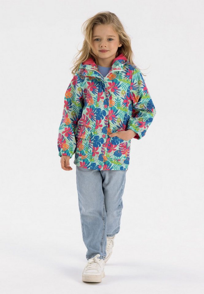 MINOTI Regenjacke Wasserabweisende Jacke für Mädchen mit Fleecefutter, elastische Ärmelabschlüsse von MINOTI