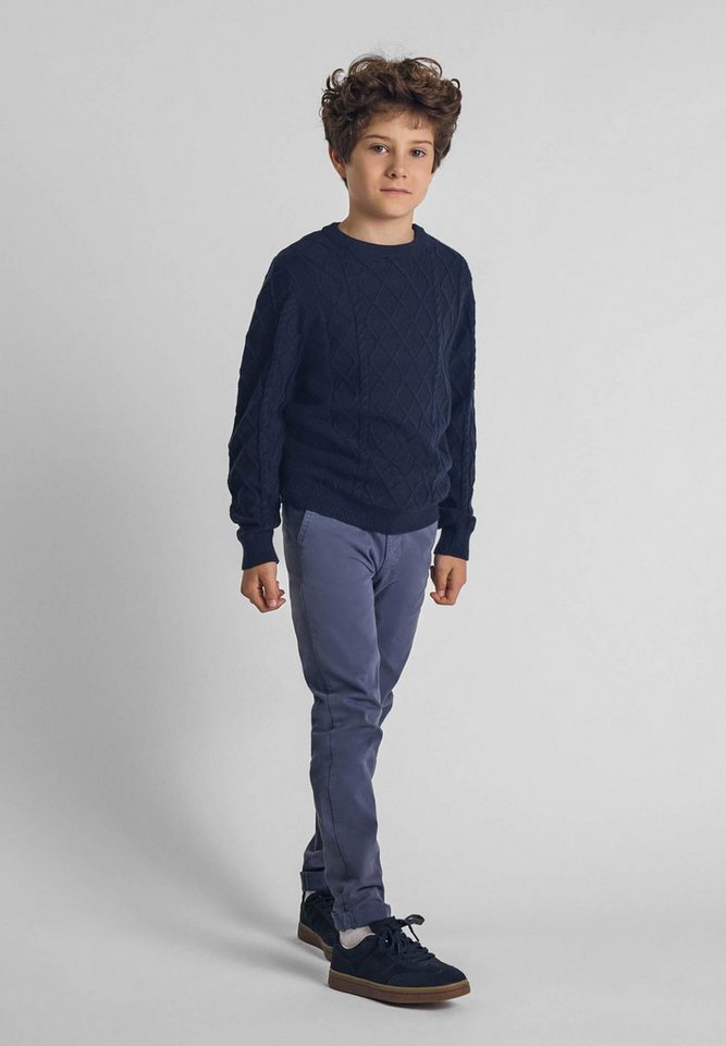 MINOTI Strickpullover Feinstrickpullover mit Strukturmuster und Rundhalsausschnitt (2y-14y) von MINOTI