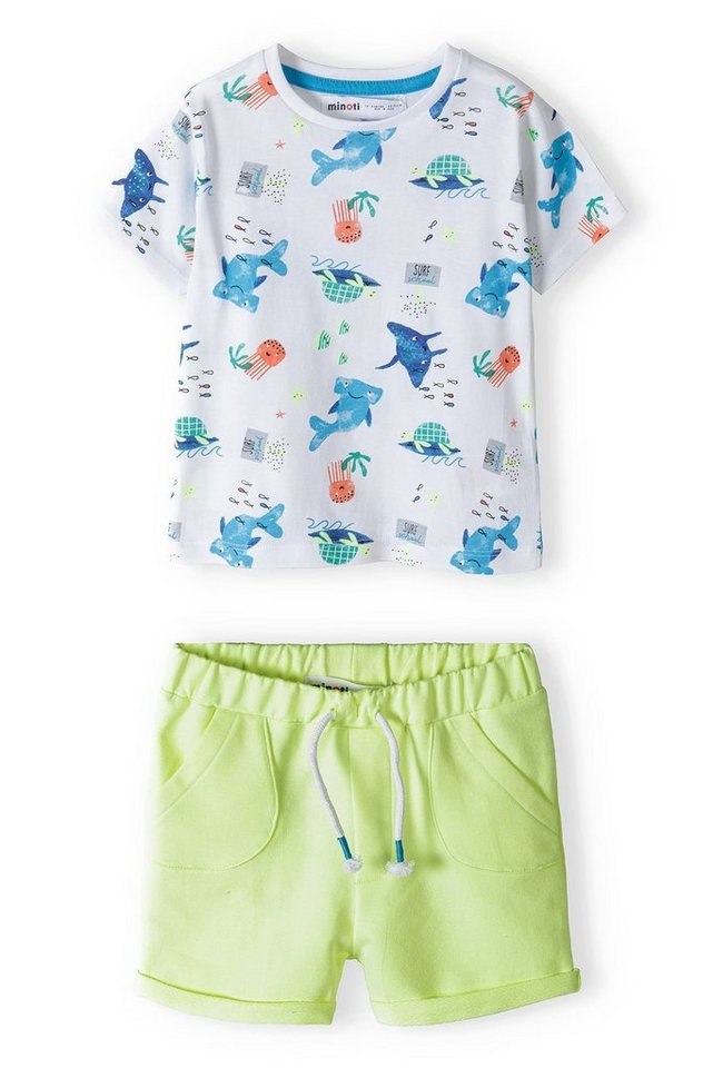 MINOTI T-Shirt & Sweatbermudas T-Shirt und Shorts Set (3m-3y) von MINOTI