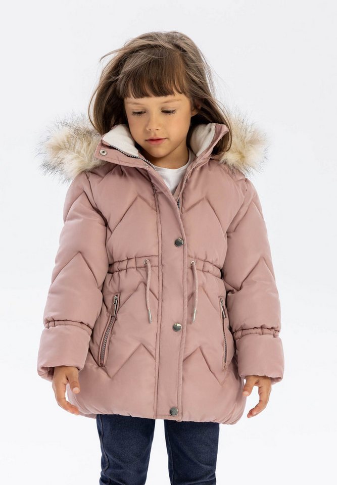 MINOTI Winterjacke Stepp-Winterjacke mit Kunstfell und Tunnelzug in der Taille (2y-14y) von MINOTI