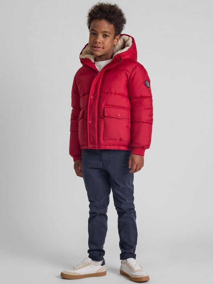 MINOTI Winterjacke Steppjacke mit fester Kapuze (9m-8y) trendiger Aufnäher am Ärmel von MINOTI