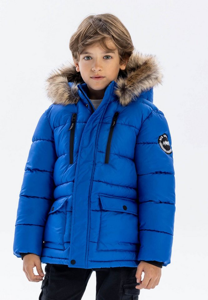 MINOTI Winterjacke Winterjacke mit Fleece-Futter und Kapuze mit Kunstfellbesatz  (2y-14y) von MINOTI