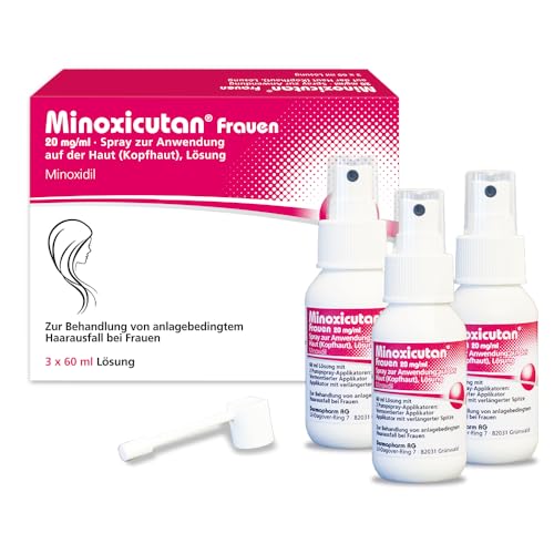 Minoxicutan Frauen 20 mg/ml Spray 3X60 ml für volles Haar - Stoppt Haarausfall, fördert natürliches Haarwachstum Minoxicutan Frauen 20 mg/ml Spray 3X60 ml für volles Haar - Stoppt Haarausfall, fördert natürliches Haarwachstum von MINOXICUTAN