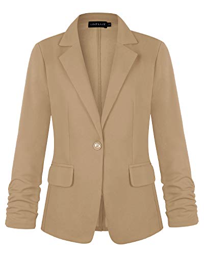 MINTLIMIT Damen-Blazer, Arbeit, Büro, Taschen, Knopf, lange Ärmel, Jacken, khaki, 40 von MINTLIMIT