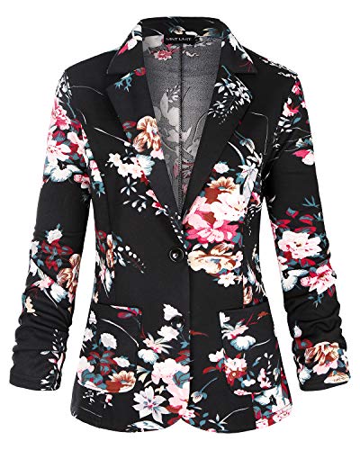 MINTLIMIT Damen Kleidung RS Damen Casual Basic Arbeit Büro Strickjacke Sakko Blazer Boyfriend Jacke Vorne Offen 2XL(Blumen Pink,Größe L) von MINTLIMIT