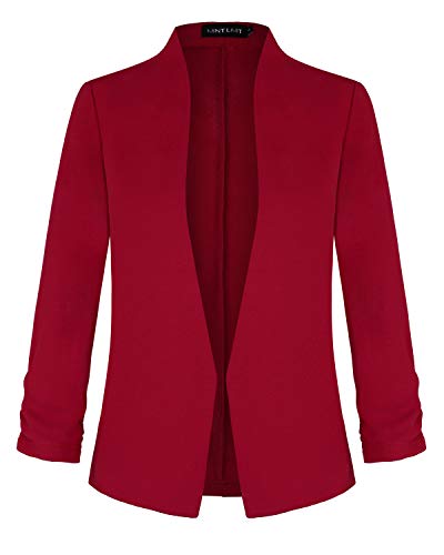 MINTLIMIT Damen Offener Blazer für Office Business Kurzjacke Sommer Rot XXL von MINTLIMIT