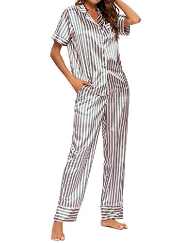 MINTLIMIT Damen Schlafanzug Pyjama Set Loungewear Sport Wear Lang/Kurzarm T-Shirt Hosen Ladies Mädchen Nachtwäsche Pajamas von MINTLIMIT