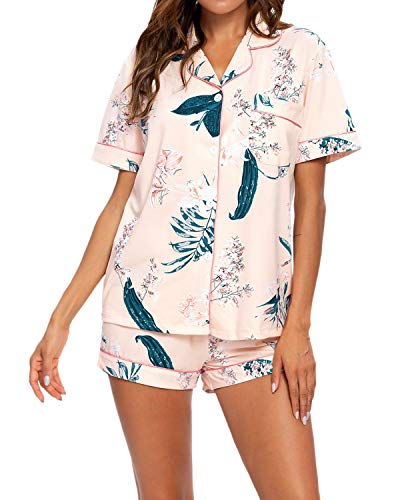 MINTLIMIT Damen Schlafanzug Pyjama Set Loungewear Sport Wear Lang/Kurzarm T-Shirt Hosen Ladies Mädchen Nachtwäsche Pajamas von MINTLIMIT