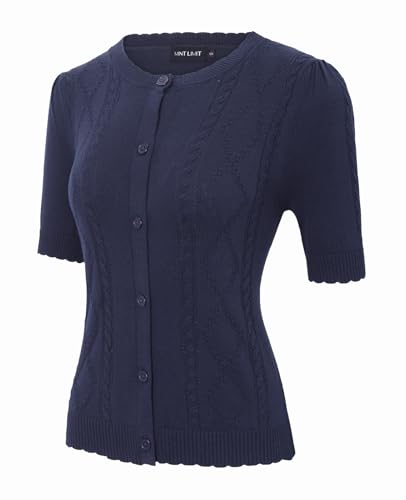 MINTLIMIT Strickjacke Damen Kurz Strick Sommer Knit Cropped Cardigan Kurze Elegante Bolerojacke 2025 Festlich Knopf Bolero von MINTLIMIT