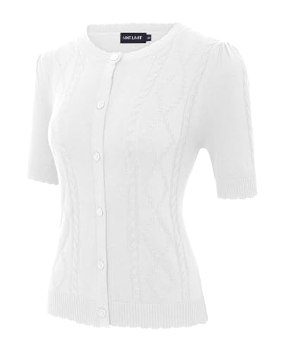 MINTLIMIT Strickjacke Damen Kurz Strick Sommer Knit Cropped Cardigan Kurze Elegante Bolerojacke 2025 Festlich Knopf Bolero von MINTLIMIT