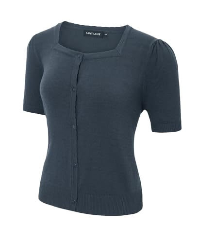 MINTLIMIT Strickjacke Damen Kurz Strick Sommer Knit Cropped Cardigan Kurze Elegante Bolerojacke 2025 Festlich Knopf Bolero von MINTLIMIT