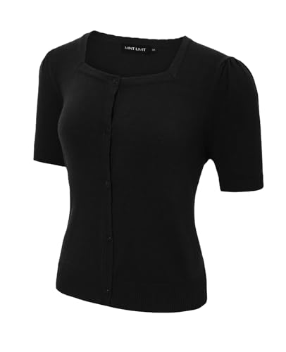 MINTLIMIT Strickjacke Damen Kurz Strick Sommer Knit Cropped Cardigan Kurze Elegante Bolerojacke 2025 Festlich Knopf Bolero von MINTLIMIT