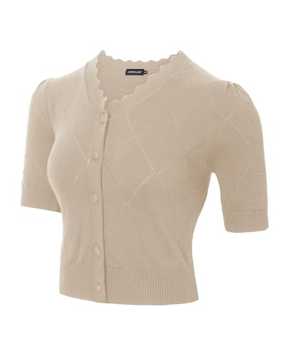 MINTLIMIT Strickjacke Damen Kurz Strick Sommer Knit Cropped Cardigan Kurze Elegante Bolerojacke 2025 Festlich Knopf Bolero von MINTLIMIT