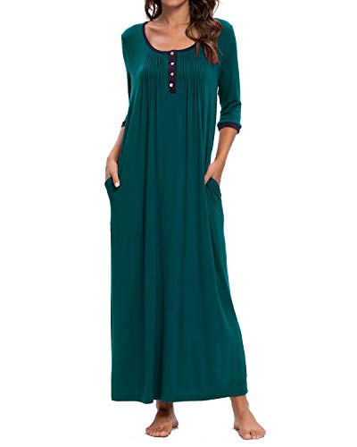 MINTLIMIT Damen Sweet Dreams Nachthemd mit weichem Griff Nachtwäsche O Ausschnitt Pyjama, L, Blau von MINTLIMIT