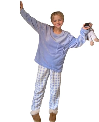 MINTLIMIT Mädchen-Fleece-Pyjama – Loungewear-Nachtwäsche-Pyjama-Set für den Winter Langärmeliges Oberteil und Hose Nachtwäsche für Teenager von 10-16 Jahren von MINTLIMIT