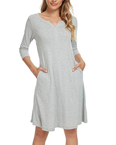 MINTLIMIT Nachthemd Damen Kurzarm gr.48-50 Grau XXL von MINTLIMIT