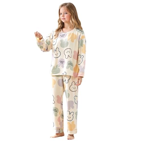 MINTLIMIT Pyjama Set für Mädchen 10-16 Jahre Druck Lange Ärmel Casual Nachtwäsche Baumwolle Loungewear Set Tops Hosen Geschenk für Mädchen von MINTLIMIT