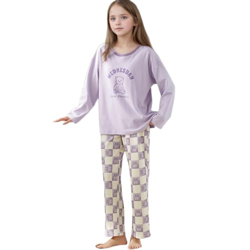MINTLIMIT Pyjama Set für Mädchen 10-16 Jahre Druck Lange Ärmel Casual Nachtwäsche Baumwolle Loungewear Set Tops Hosen Geschenk für Mädchen von MINTLIMIT