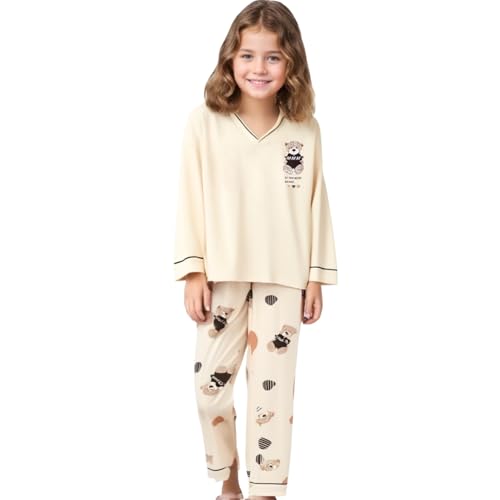 MINTLIMIT Pyjama Set für Mädchen 10-16 Jahre Druck Lange Ärmel Casual Nachtwäsche Baumwolle Loungewear Set Tops Hosen Geschenk für Mädchen von MINTLIMIT