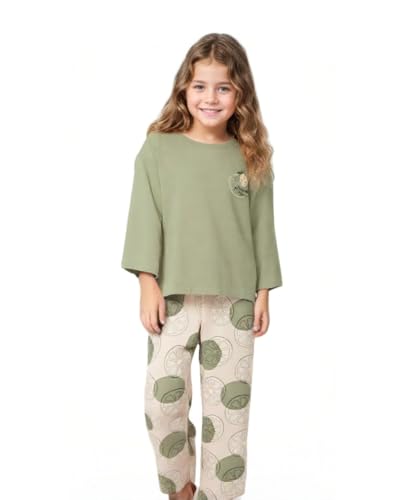 MINTLIMIT Pyjama Set für Mädchen 10-16 Jahre Druck Lange Ärmel Casual Nachtwäsche Baumwolle Loungewear Set Tops Hosen Geschenk für Mädchen von MINTLIMIT
