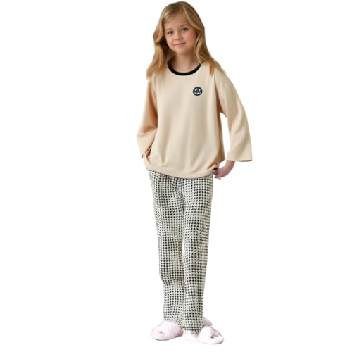 MINTLIMIT Pyjama Set für Mädchen 10-16 Jahre Druck Lange Ärmel Casual Nachtwäsche Baumwolle Loungewear Set Tops Hosen Geschenk für Mädchen von MINTLIMIT