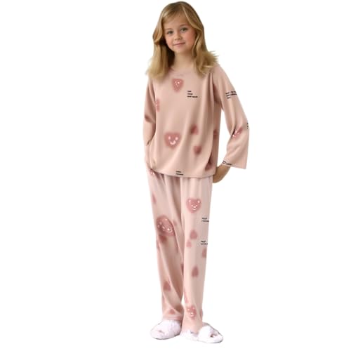 MINTLIMIT Pyjama Set für Mädchen 10-16 Jahre Druck Lange Ärmel Casual Nachtwäsche Baumwolle Loungewear Set Tops Hosen Geschenk für Mädchen von MINTLIMIT