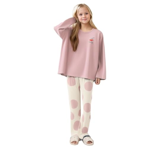 MINTLIMIT Pyjama Set für Mädchen 10-16 Jahre Druck Lange Ärmel Casual Nachtwäsche Baumwolle Loungewear Set Tops Hosen Geschenk für Mädchen von MINTLIMIT