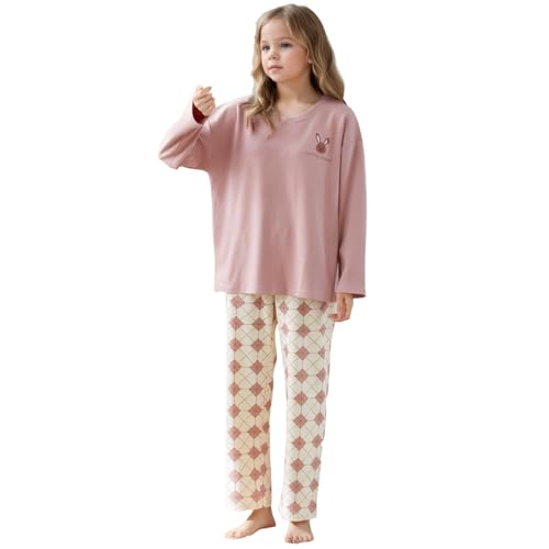 MINTLIMIT Pyjama Set für Mädchen 10-16 Jahre Druck Lange Ärmel Casual Nachtwäsche Baumwolle Loungewear Set Tops Hosen Geschenk für Mädchen von MINTLIMIT