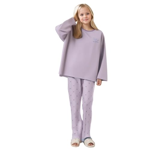 MINTLIMIT Pyjama Set für Mädchen 10-16 Jahre Druck Lange Ärmel Casual Nachtwäsche Baumwolle Loungewear Set Tops Hosen Geschenk für Mädchen von MINTLIMIT