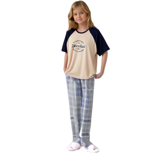 MINTLIMIT Pyjamas Set für Mädchen 10-16 Jahre Druck Lange Ärmel lässige Nachtwäsche Baumwolle Loungewear Set Tops & Hosen Geschenk für Mädchen von MINTLIMIT
