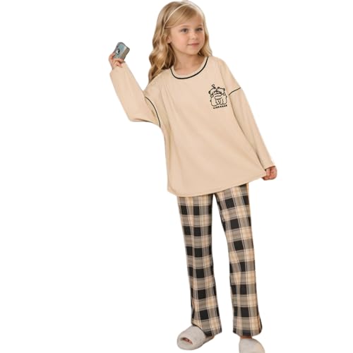 MINTLIMIT Pyjamas Set für Mädchen 10-16 Jahre Druck Lange Ärmel lässige Nachtwäsche Baumwolle Loungewear Set Tops & Hosen Geschenk für Mädchen von MINTLIMIT