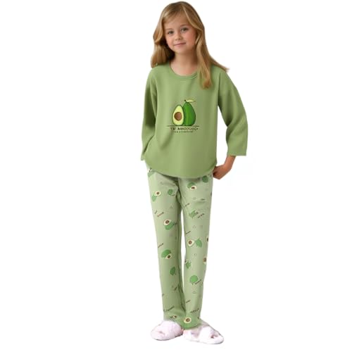 MINTLIMIT Pyjamas Set für Mädchen 10-16 Jahre Druck Lange Ärmel lässige Nachtwäsche Baumwolle Loungewear Set Tops & Hosen Geschenk für Mädchen von MINTLIMIT