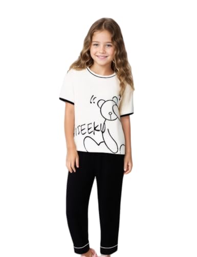 MINTLIMIT Pyjamas Set für Mädchen 10-16 Jahre Druck Lange Ärmel lässige Nachtwäsche Baumwolle Loungewear Set Tops & Hosen Geschenk für Mädchen von MINTLIMIT