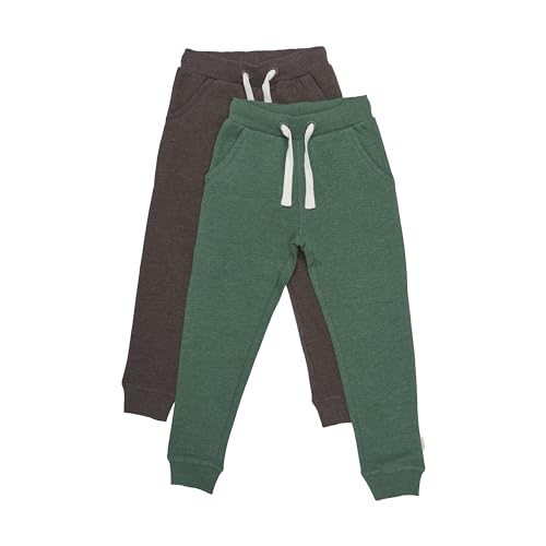 MINYMO Boy's Basic 36-Sweat (2-Pack) Casual Pants, Grün, 128 (2er Pack) von MINYMO